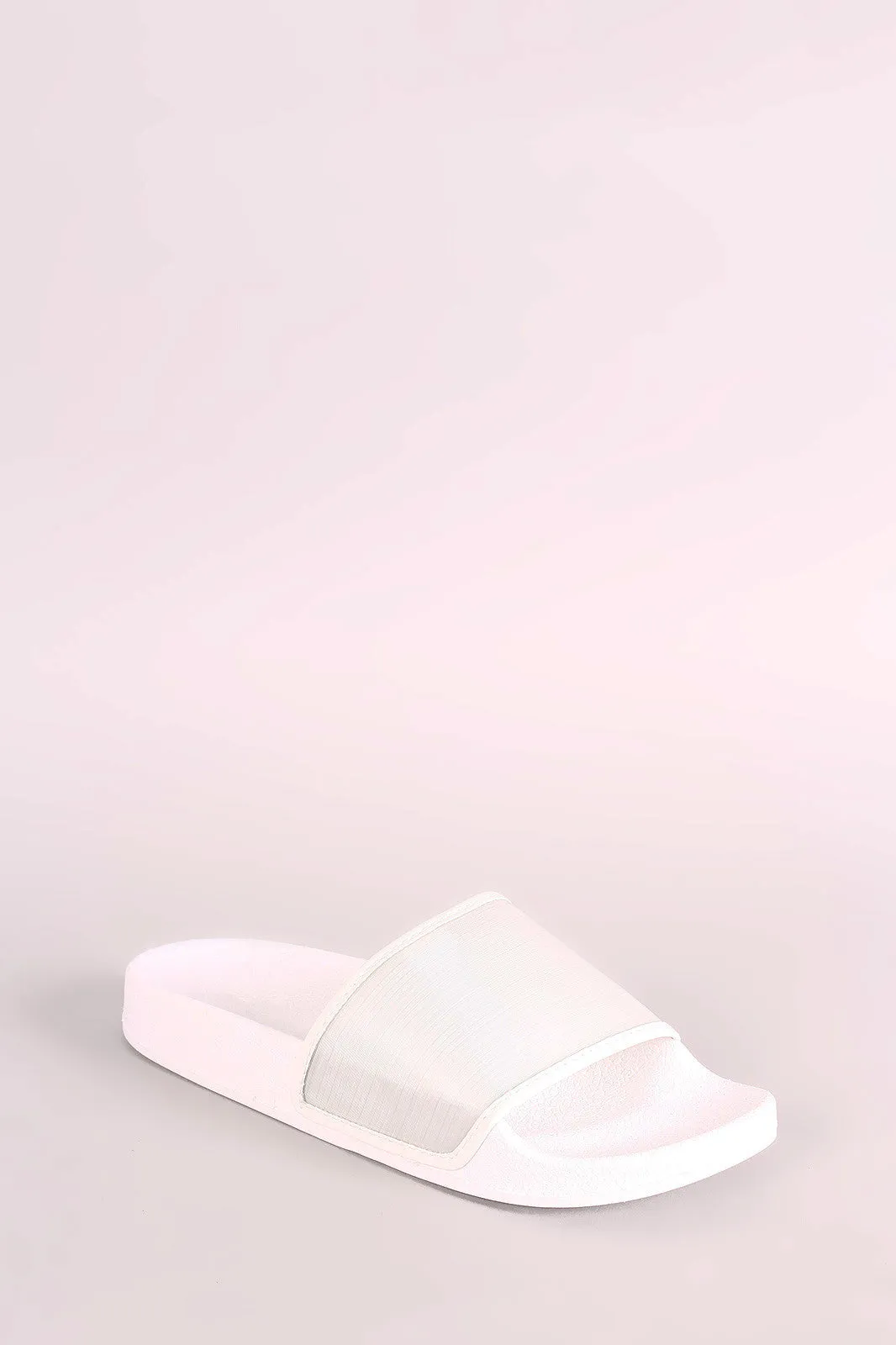 Qupid Open Toe Wide Band Slide Sandal