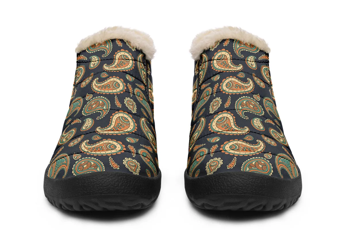 Retro Paisley Winter Shoes