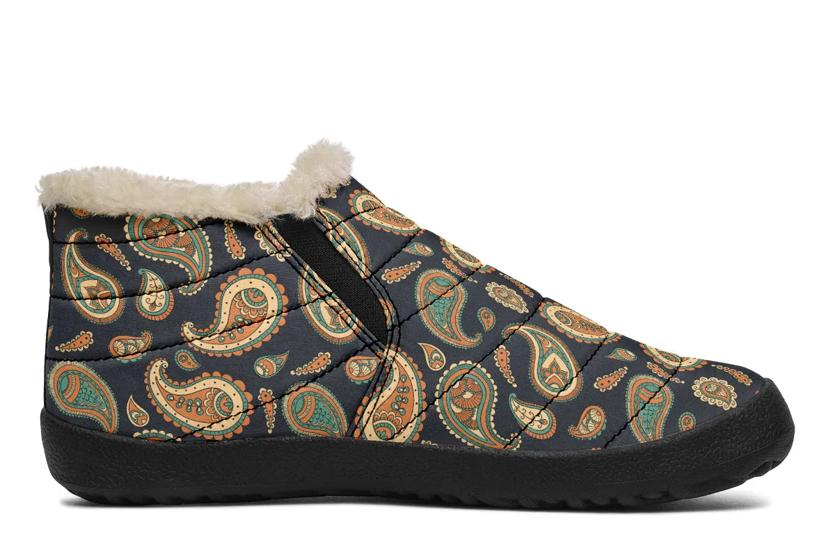 Retro Paisley Winter Shoes