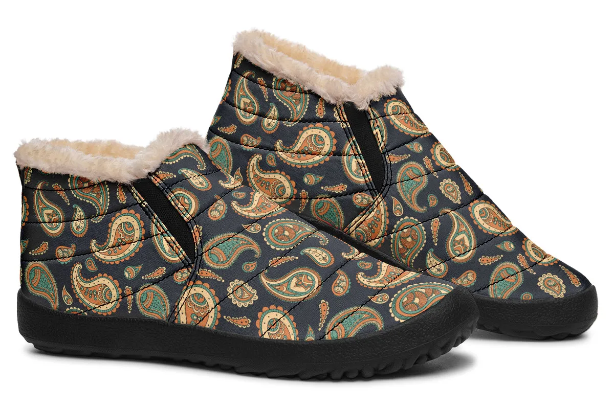 Retro Paisley Winter Shoes