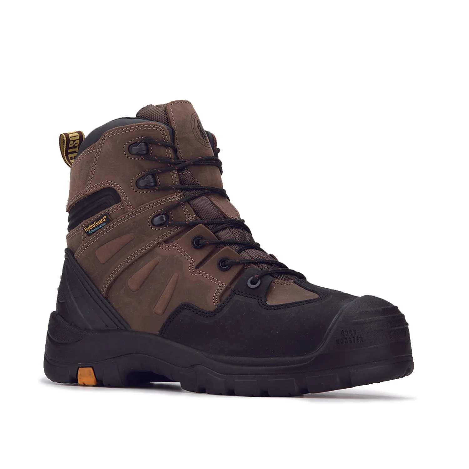 ROCKROOSTER Woodland Dark Brown 6 inch 400g Insulated Waterproof Soft Toe Leather Work Boots AK639INS