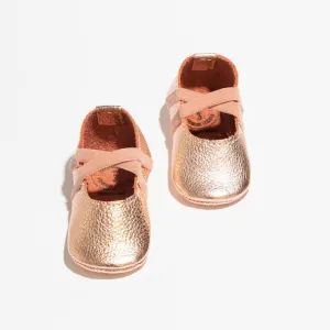 Rose Gold Ballet Slipper Baby Shoe