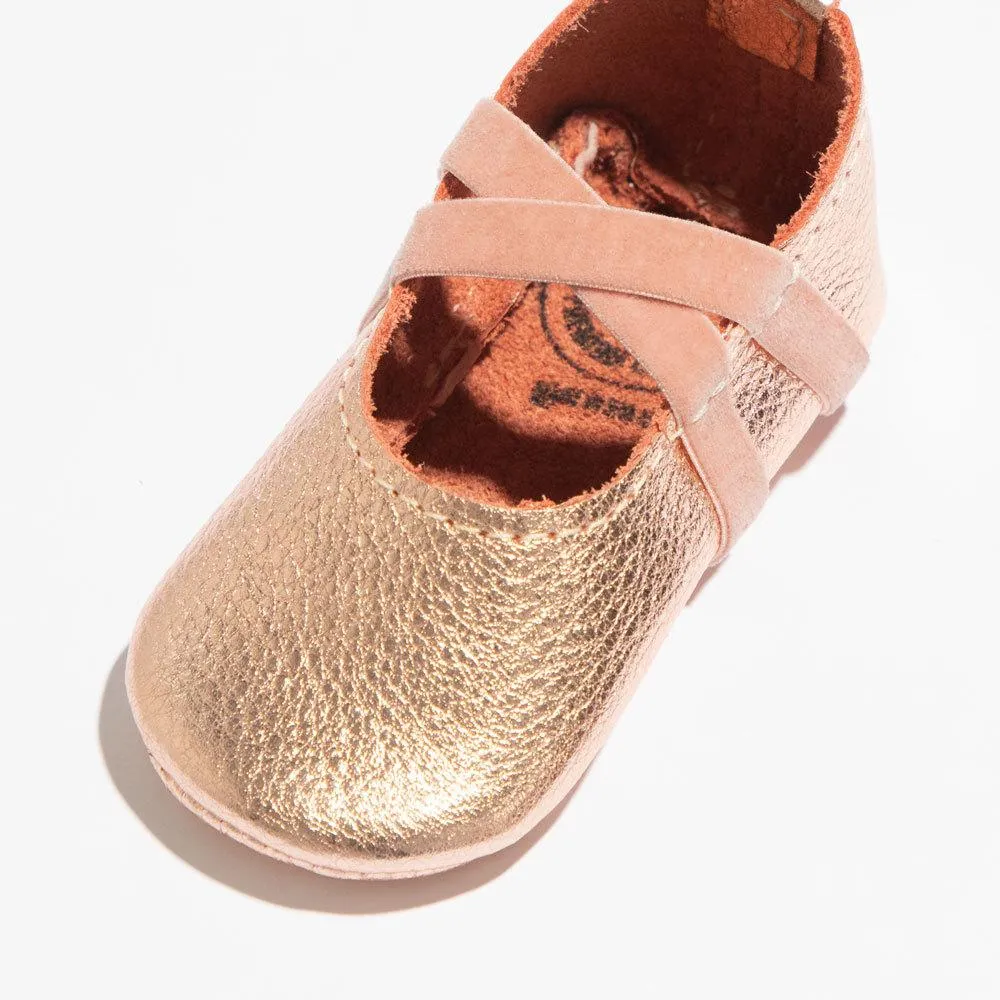 Rose Gold Ballet Slipper Baby Shoe