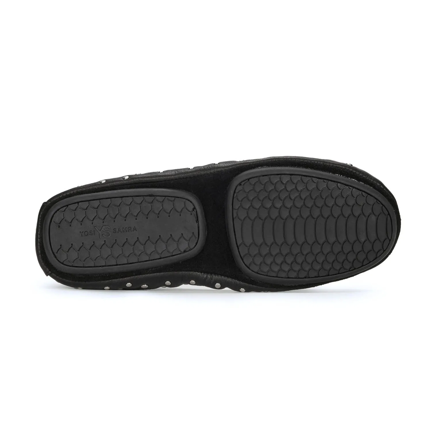 Samara Foldable Ballet Flat in Studded Black