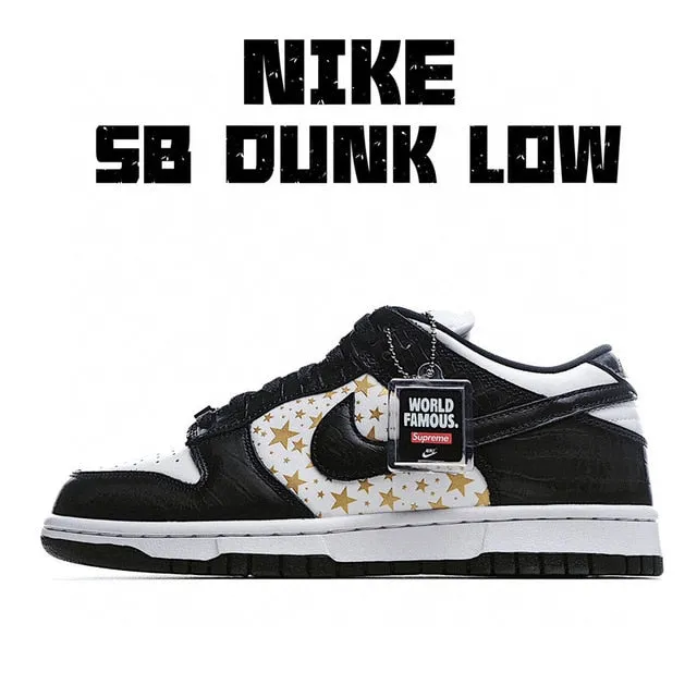 SCHNIKE SB DUNK Baja X Supremo Unisex Hombres Mujeres Zapatillas De Deporte Zapatos De Skate Zapatos