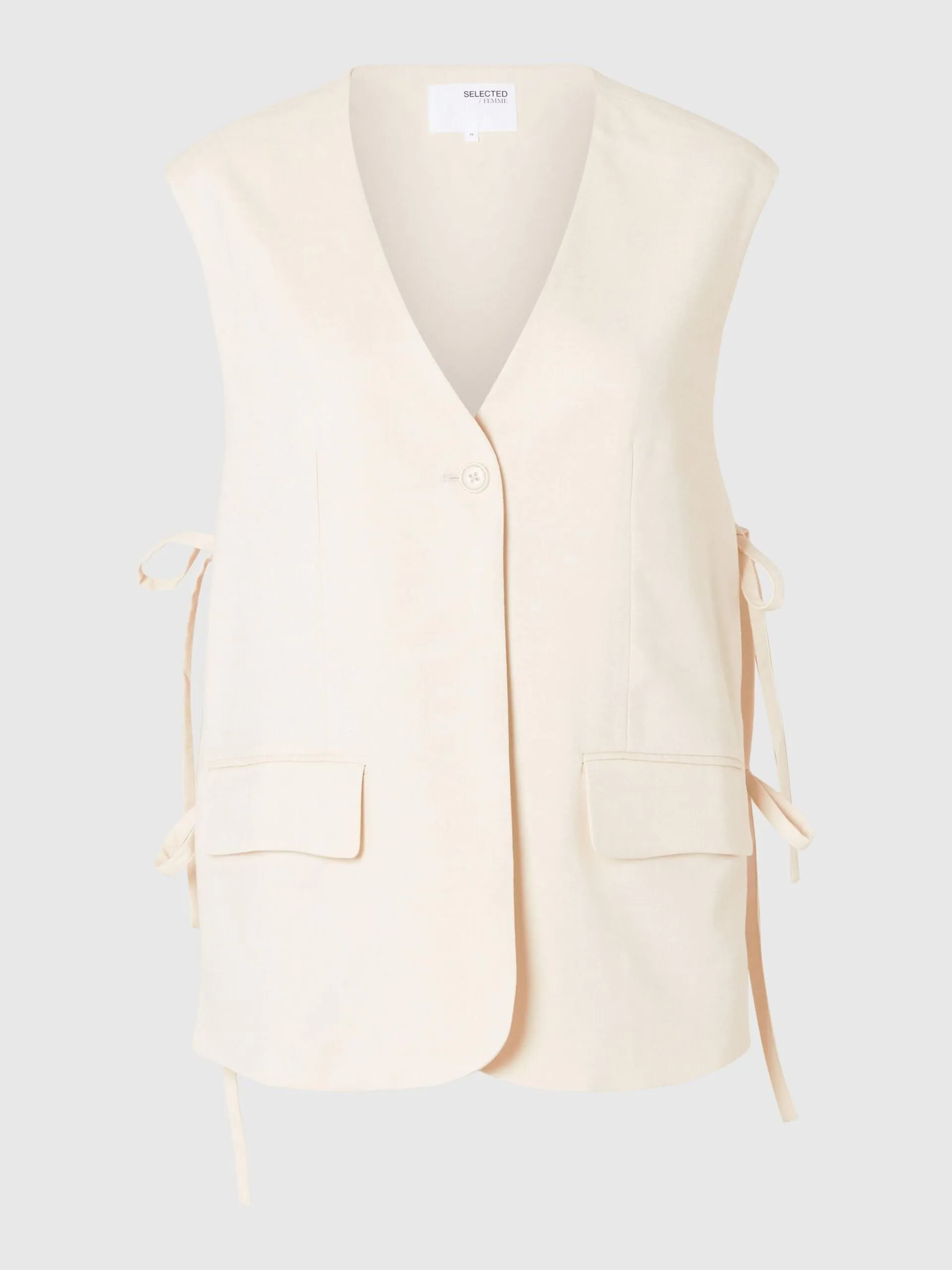 Selected Femme Selfina Vest Birch Melange