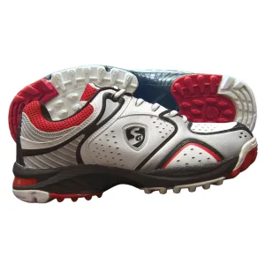 SG Cricket Shoes, Striker-II - White/Silver/Red