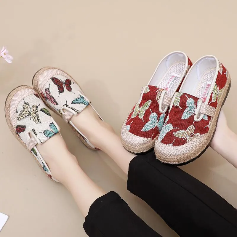 Single shoe women's retro trend flat casual old Beijing women's shoes lazy one foot fisherman shoes