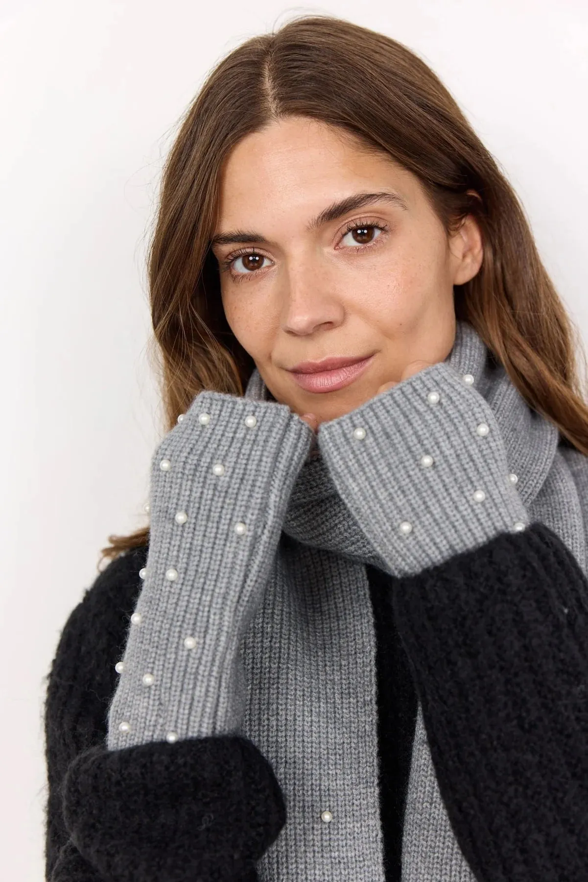 Soya Concept Nino 3 Knit Wrist Warmers Grey