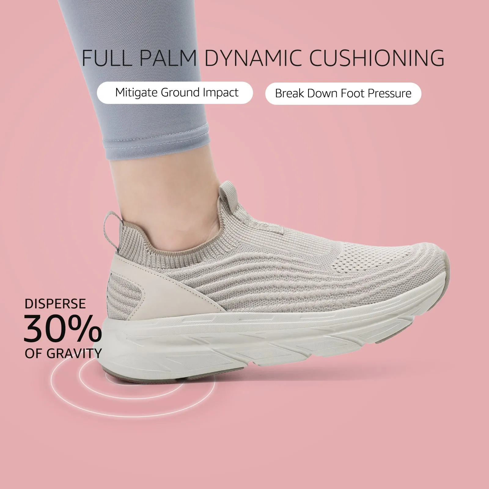 STQ Women's Slip On Walking Tennis Shoes Cushion Comfortable Orthopedic Sneakers Breathable Non-Slip Athletic Gym Workout Shoe