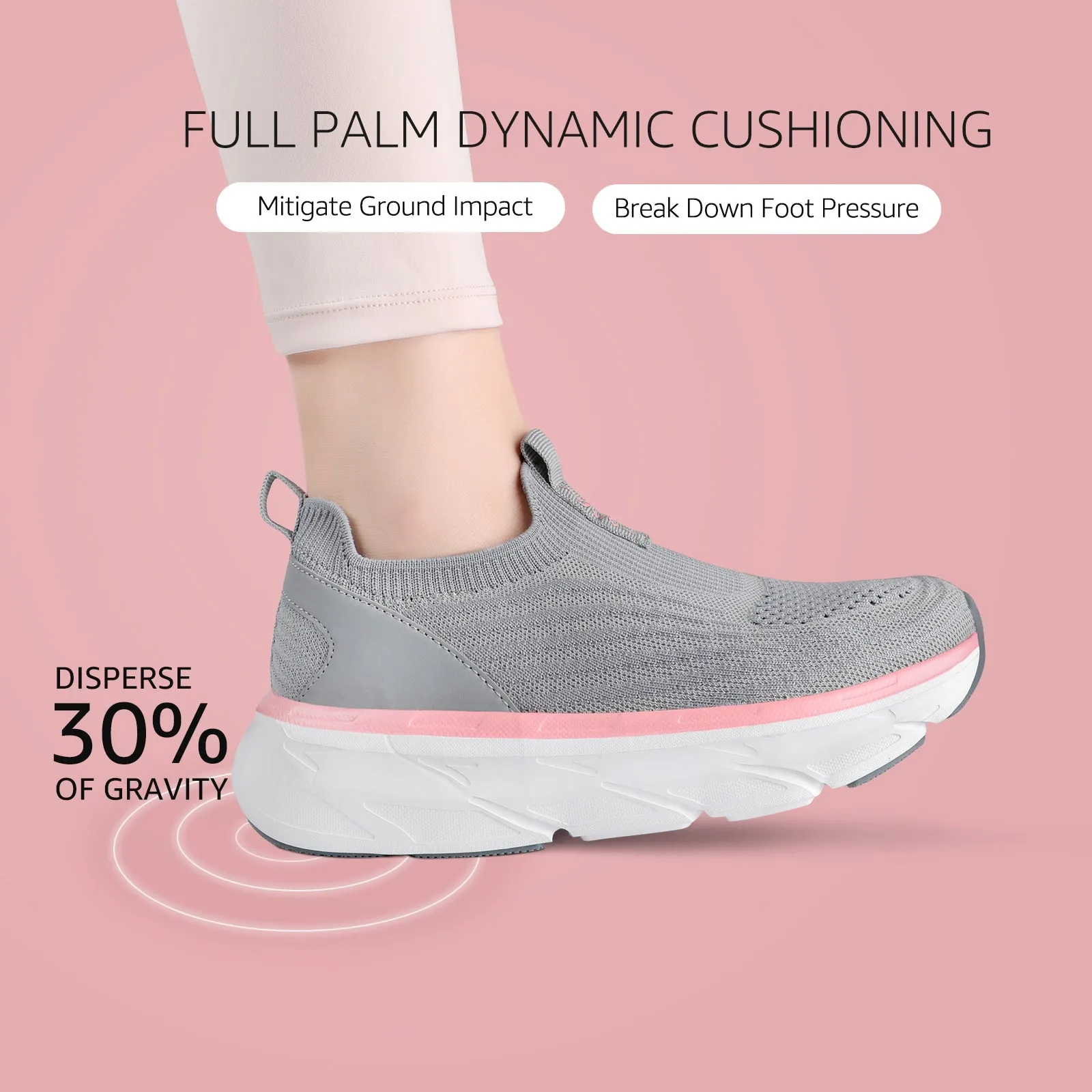 STQ Women's Slip On Walking Tennis Shoes Cushion Comfortable Orthopedic Sneakers Breathable Non-Slip Athletic Gym Workout Shoe