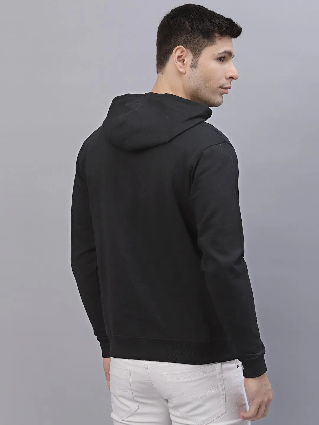 Style Quotient Men Black Hooded Sweatshirt