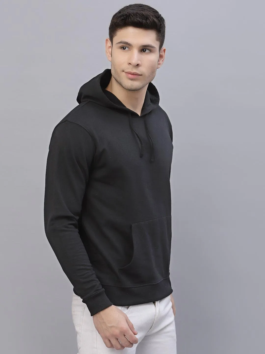 Style Quotient Men Black Hooded Sweatshirt