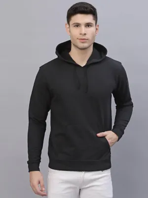 Style Quotient Men Black Hooded Sweatshirt