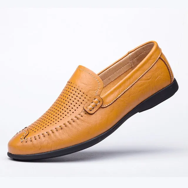 Summer Casual Genuine Leather Moccasin Breathable Shoe