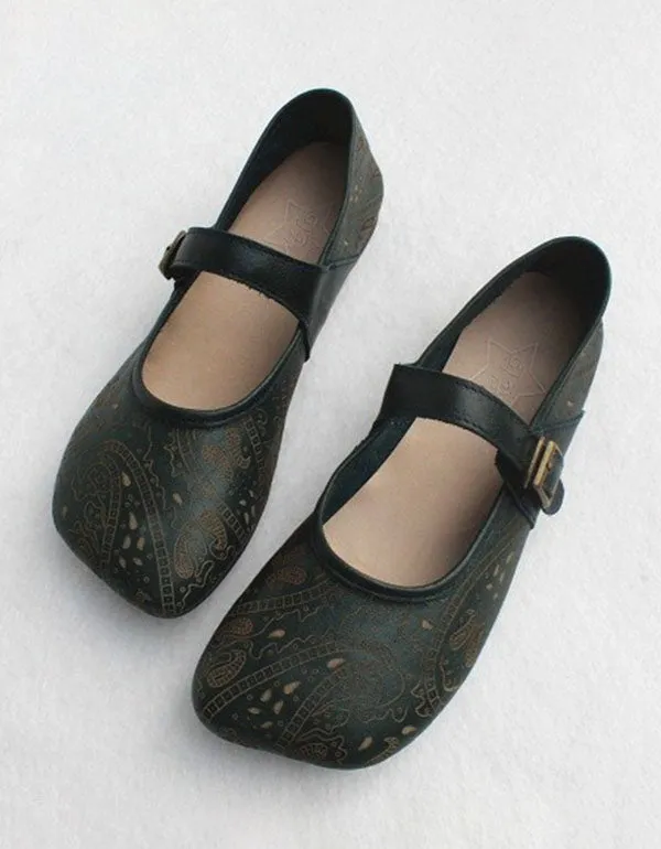 Summer Flats Retro Leather Handmade 35-41