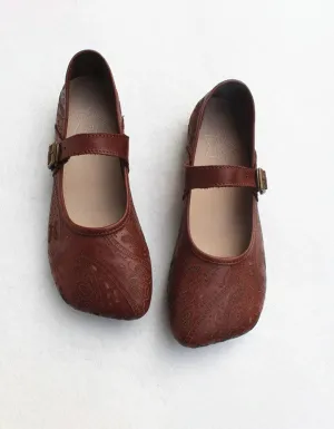 Summer Flats Retro Leather Handmade 35-41