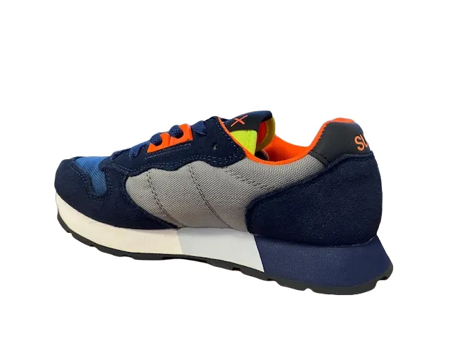 Sun68 sneakers da ragazzo Jaky Fluo Z42315T 0734 navy blue-grigio medio