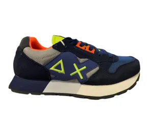 Sun68 sneakers da ragazzo Jaky Fluo Z42315T 0734 navy blue-grigio medio