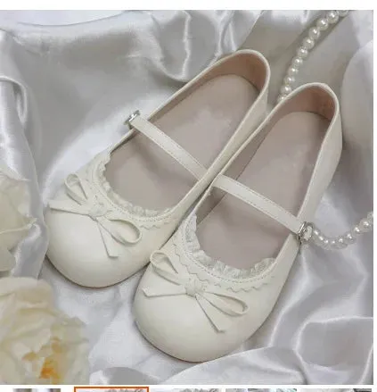 TAVIMART  -  Cute Kawaii Sweet Girls Women's Lolita Shoes French Summer Lolita Round Toe Retro Mary Jane Shoes Feminine Flats