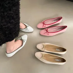 TAVIMART  -  Spring New Brand Women Flat Shoes Fashion Round Toe Shallow Slip On Ballerinas Shoes Soft Flat Heel Pink Dress Ballet Shoe