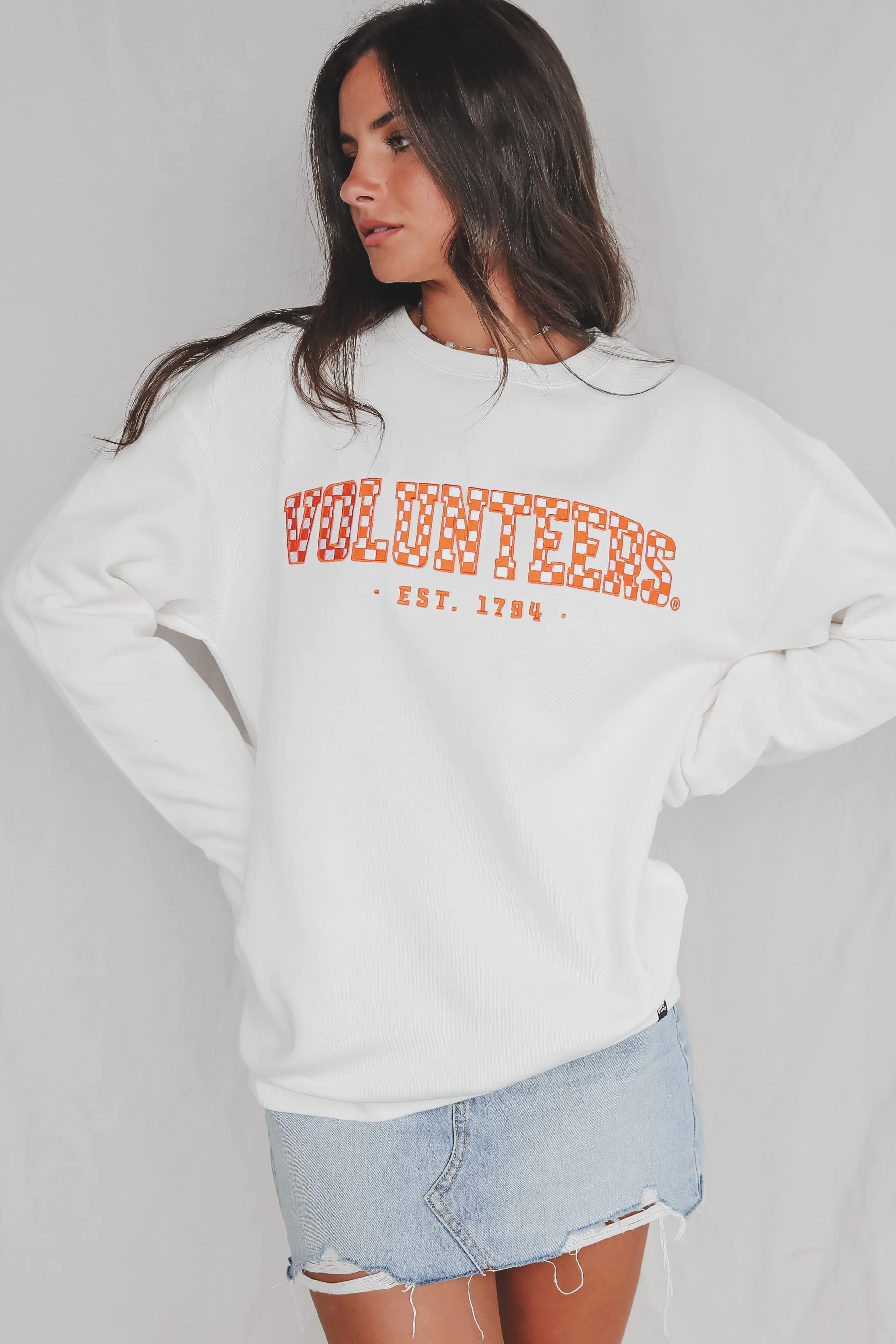 Tennessee Orange Check Volunteers Game Day Vols Sweatshirt Pullover