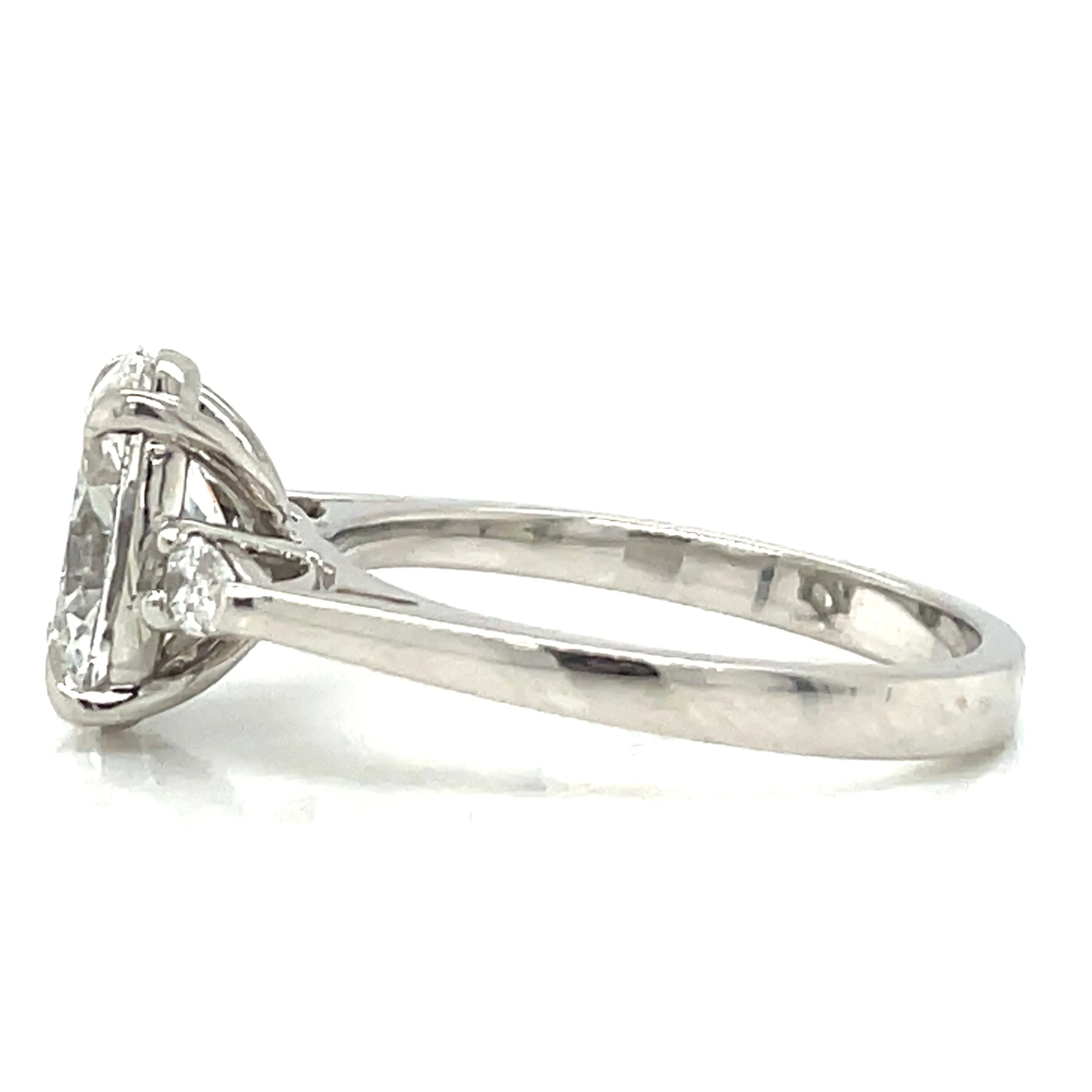 Tilly - Platinum 2.21ct Laboratory Oval Three Stone Engagement Ring