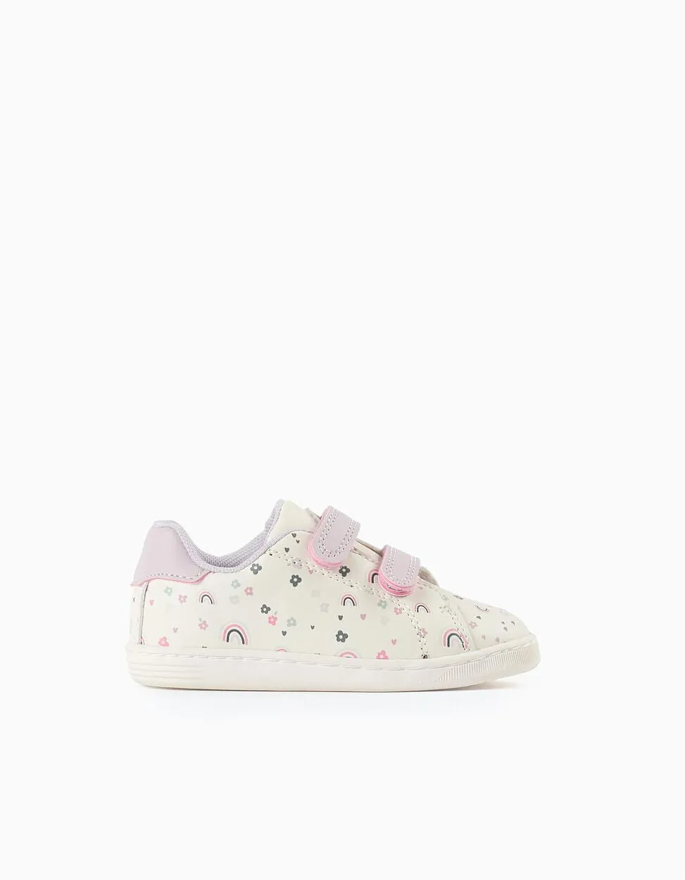 Trainers for Baby Girls 'Flowers & Rainbows', White/Lilac