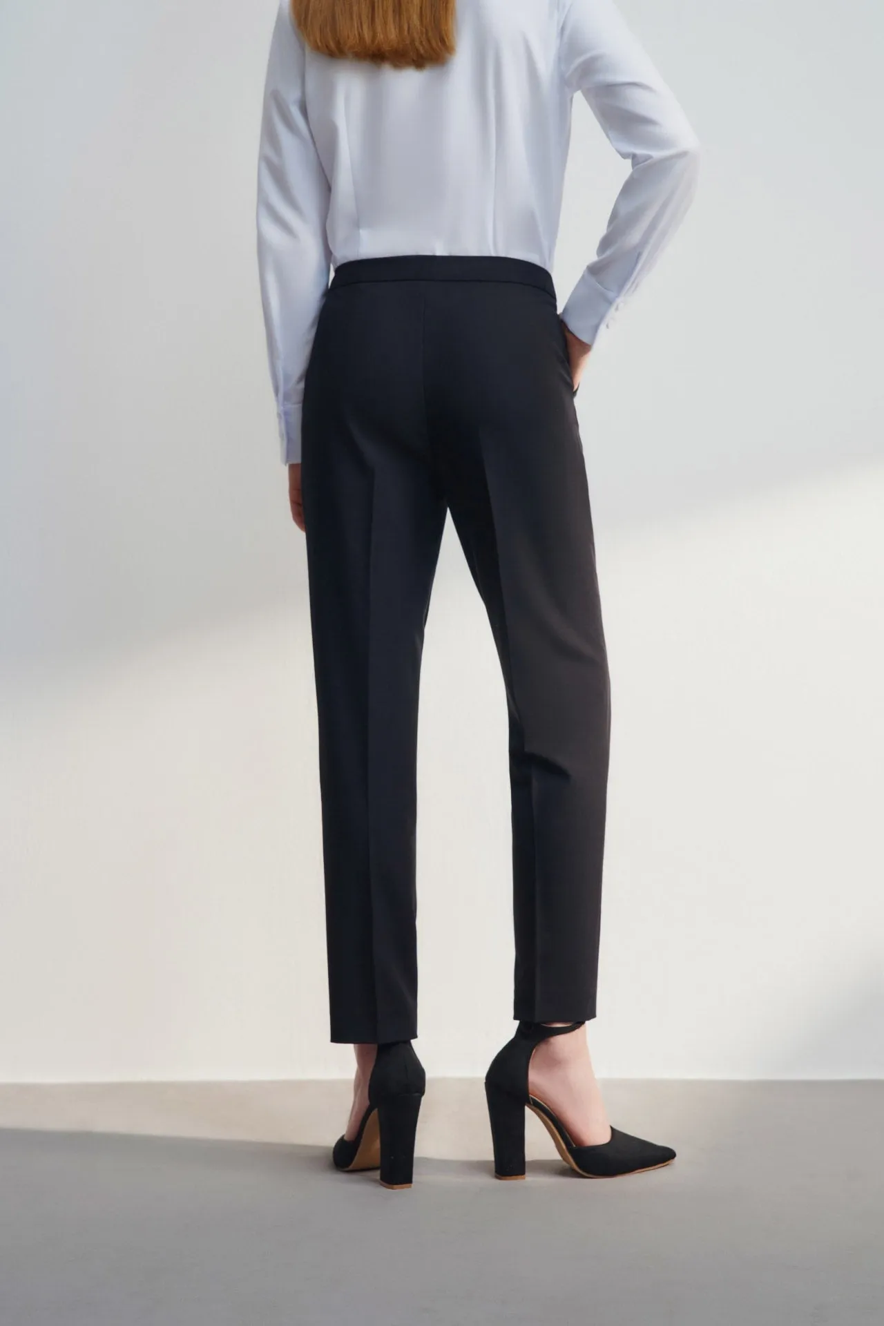 Twill Ankle Cigarette Suit Pants