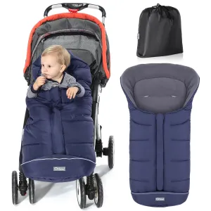 Universal Footmuff for Stroller, Winter Warm Baby Stroller Bunting Bag, Waterproof Windproof Warm Coral Fleece Lined Sleeping Bag