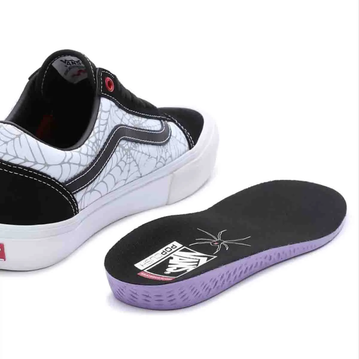 Vans - Black Widow Spider Skate Old Skool Shoes Black/Red/White