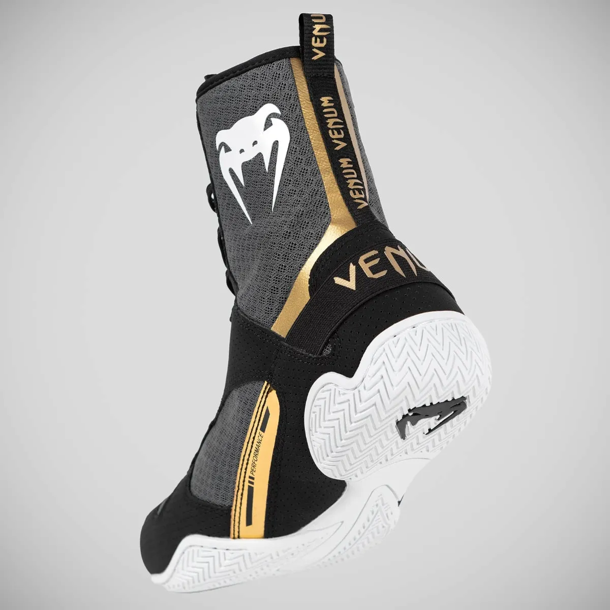 Venum Elite Boxing Shoes Black/White/Gold