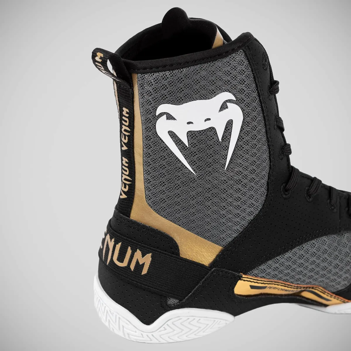 Venum Elite Boxing Shoes Black/White/Gold