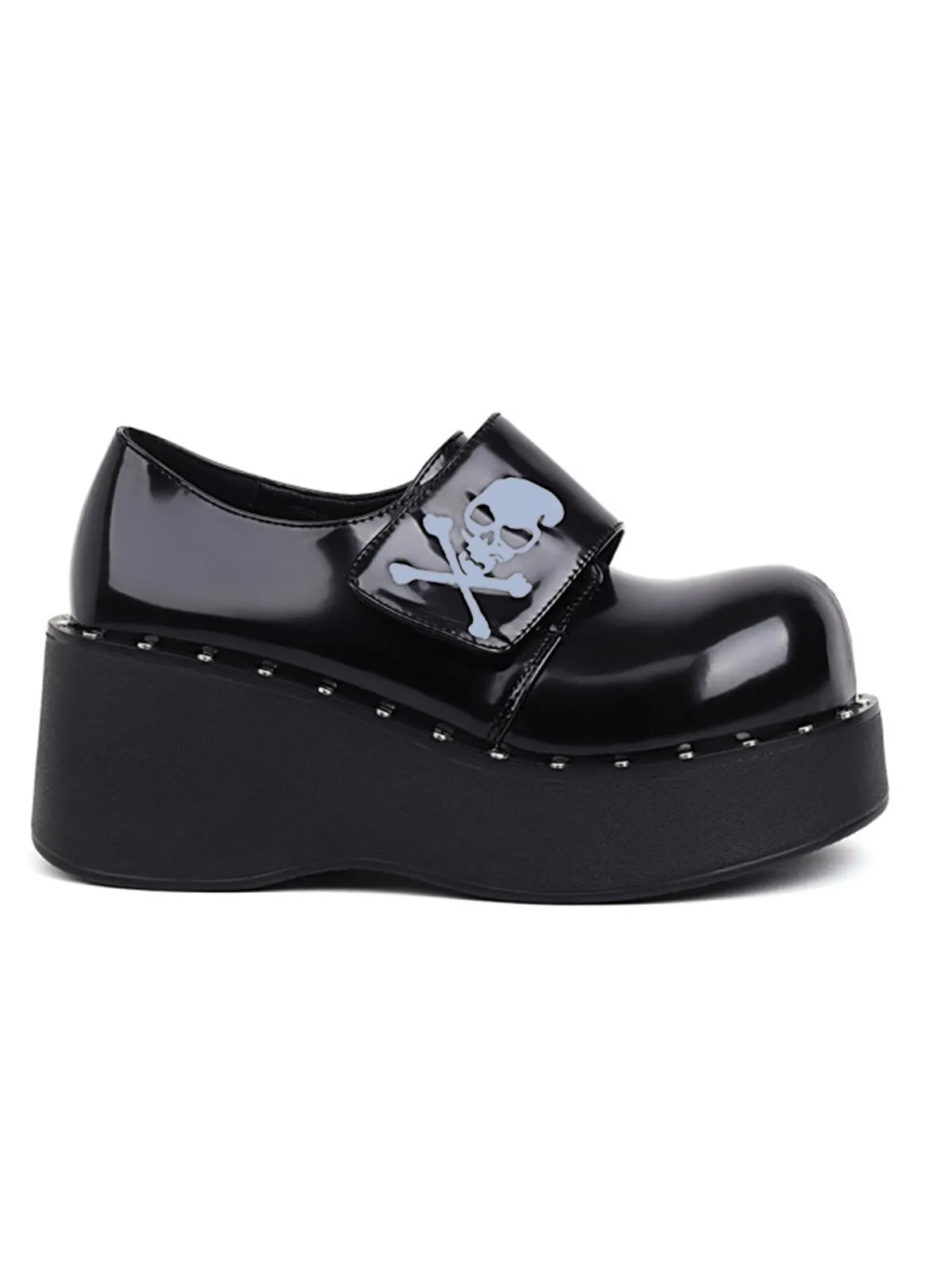 Vintage Black Toxic Skull Platform Shoes