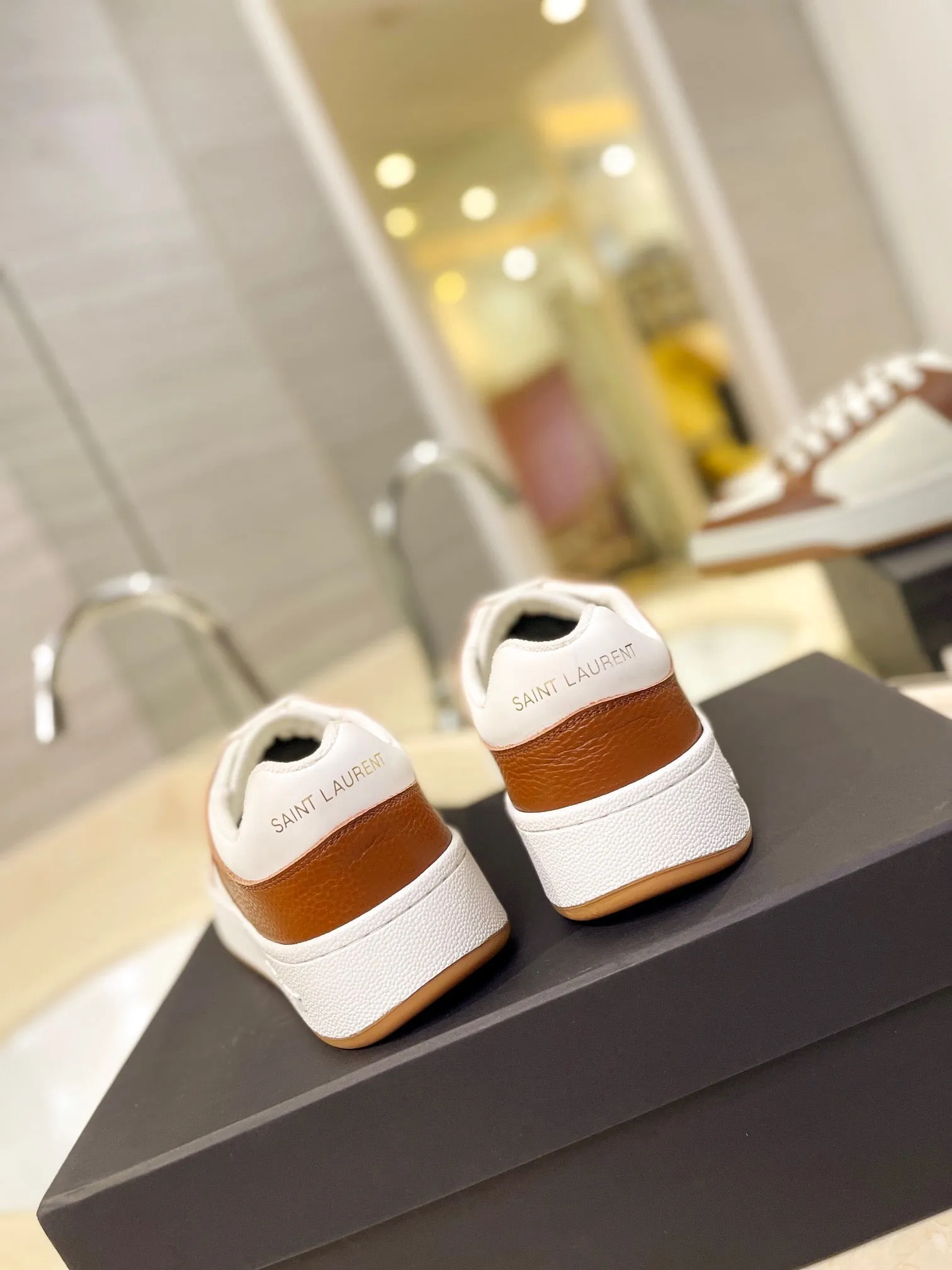 VSL Brown and White Leather Sneakers-166