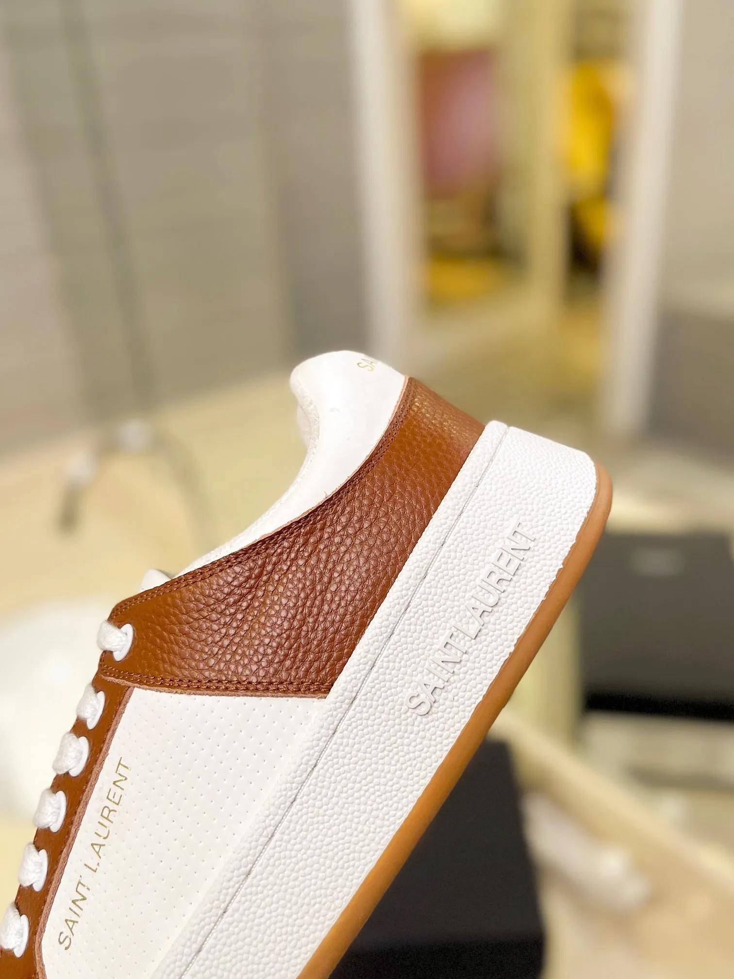 VSL Brown and White Leather Sneakers-166