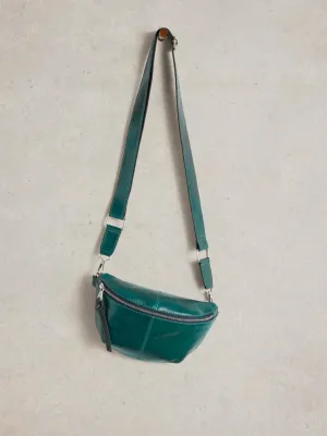 White Stuff Mini Sebby Leather Sling Bag Mid Teal