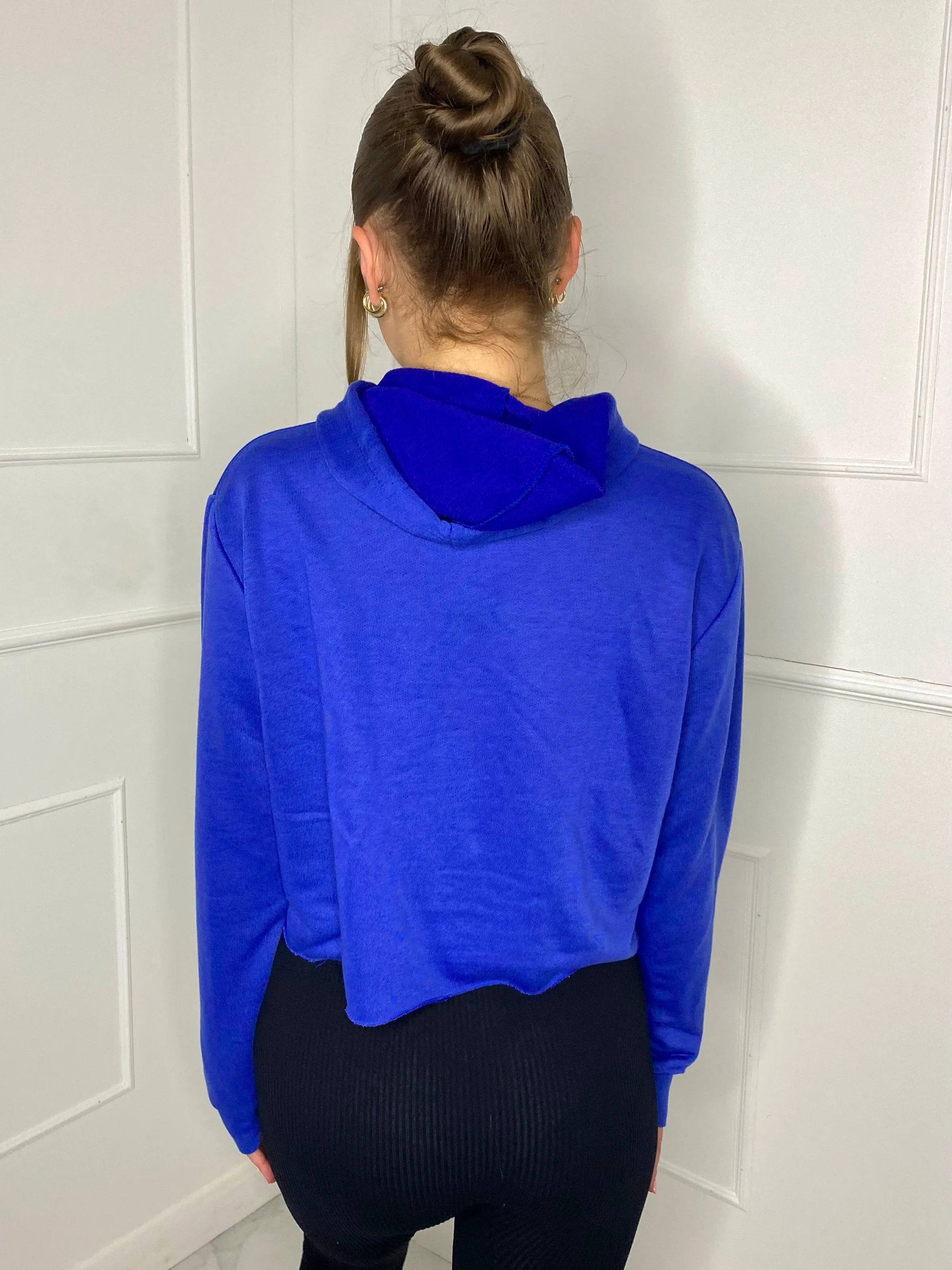 Wild Thang Cropped Hoodie - Royal Blue