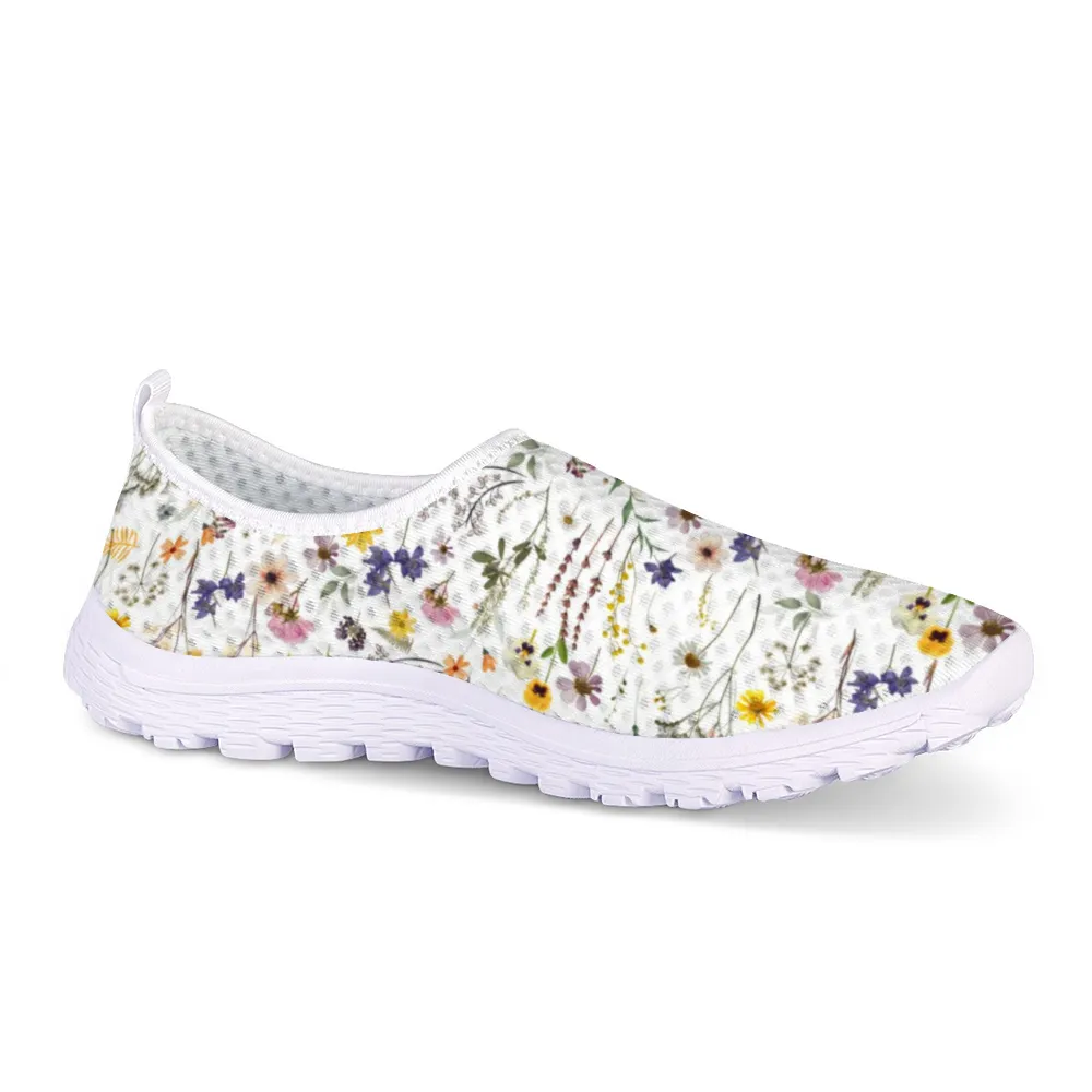 Wildflowers White Non-Slip Sneakers Lightweight