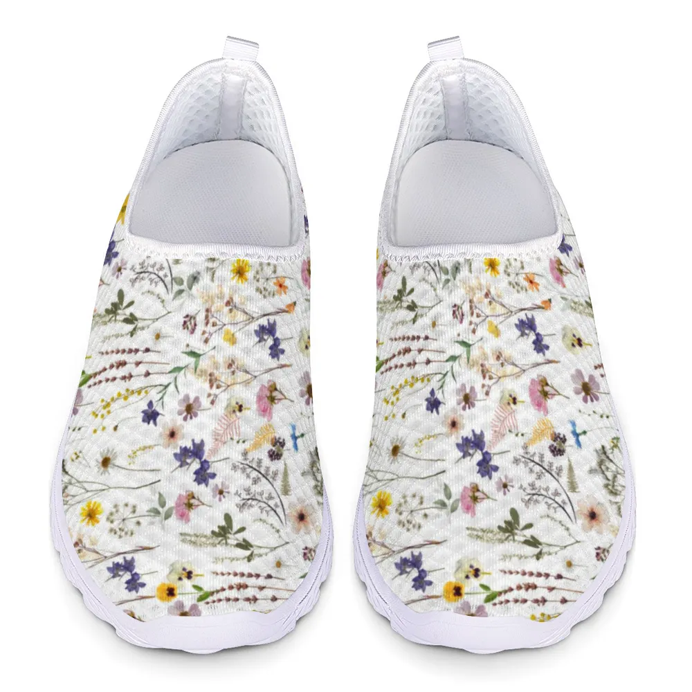 Wildflowers White Non-Slip Sneakers Lightweight