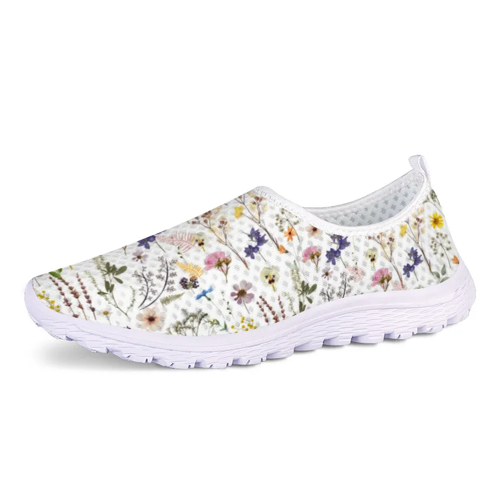 Wildflowers White Non-Slip Sneakers Lightweight