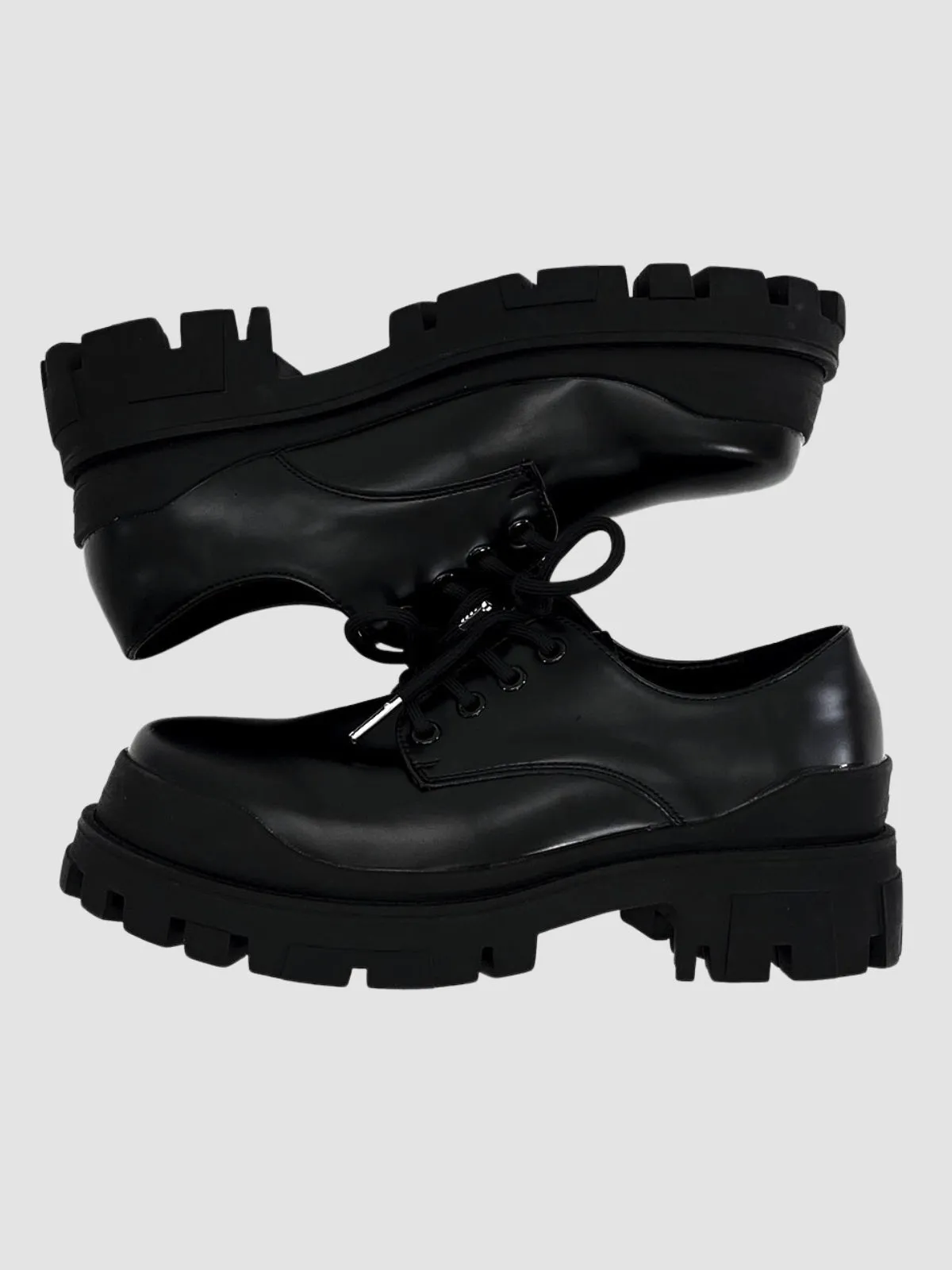 WLS Thick Soled Men Cleanfit Retro Leather Shoes