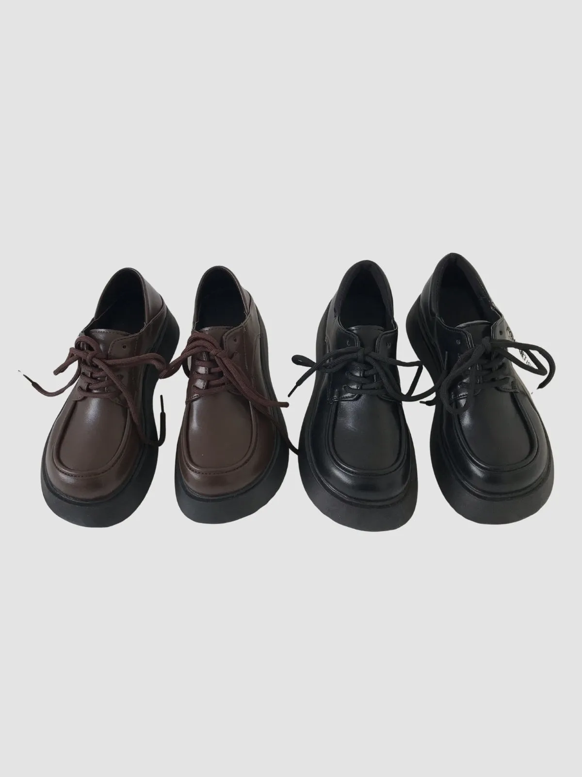 WLS Thick Soled Retro Chic Leather Shoes