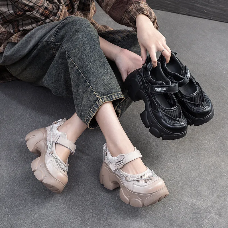 Women Breathable Mesh Casual Chunky Platform Sandals