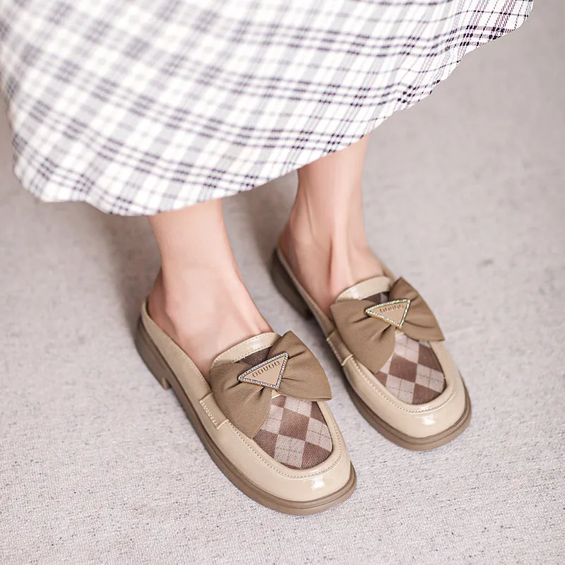 Women Casual Fashion Bowknot Flat Mules