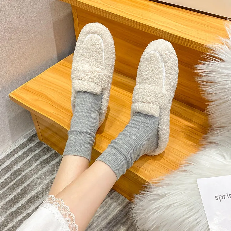 Women Minimalist Casual Winter Fur Slippers