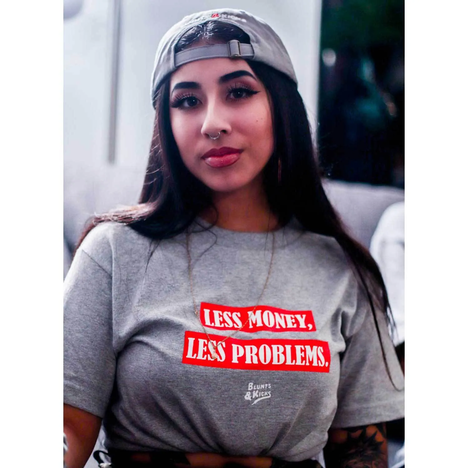 Women "Less Money, Less Problems" T-Shirt - Grey