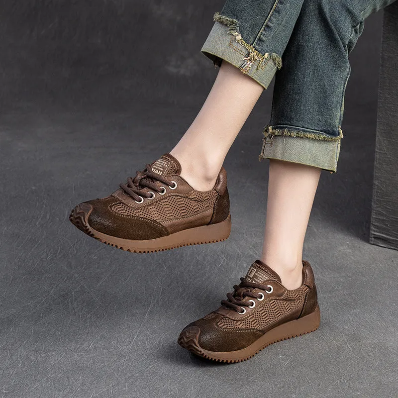 Women Retro Breathable Patchwork Casual Shoes