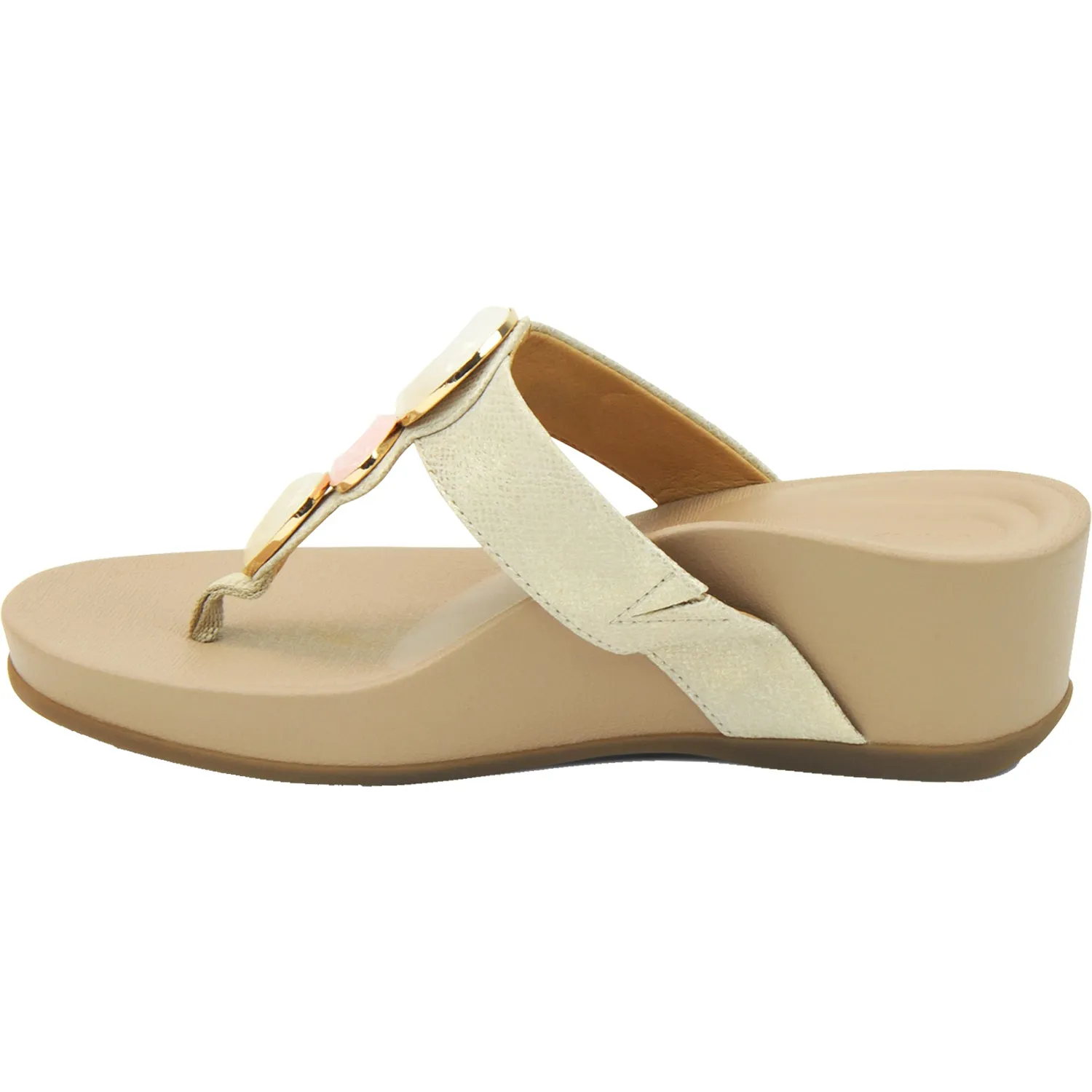 Women's Aetrex Alyse Light Gold Leather