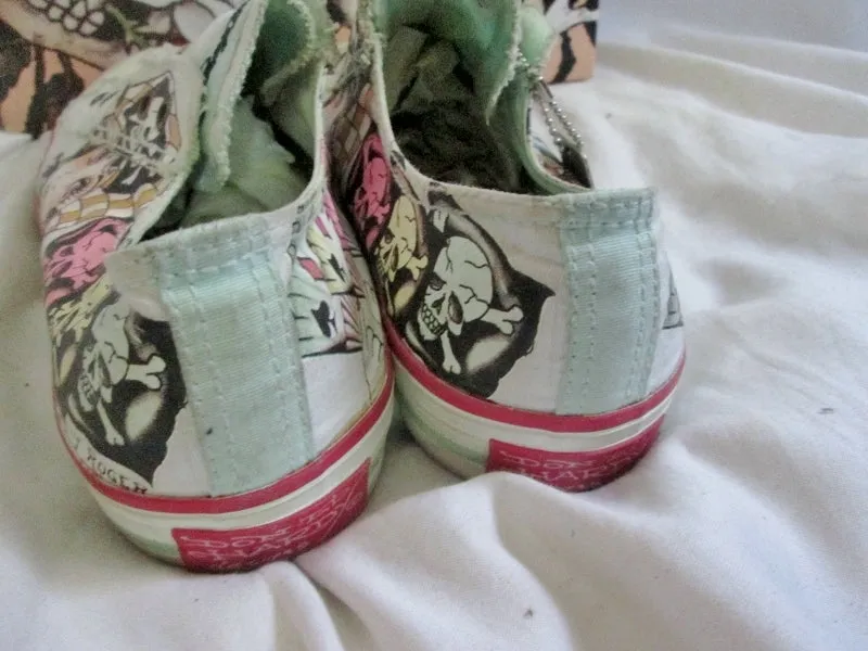 Womens ED HARDY Lowrise Classic WHIFU Shoes Sneaker Trainer 9 WHITE PIRATE